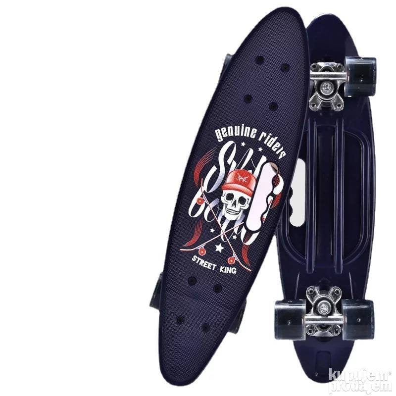 Pennyboard crni 60 cm sa svetlećim gumenim točkovima