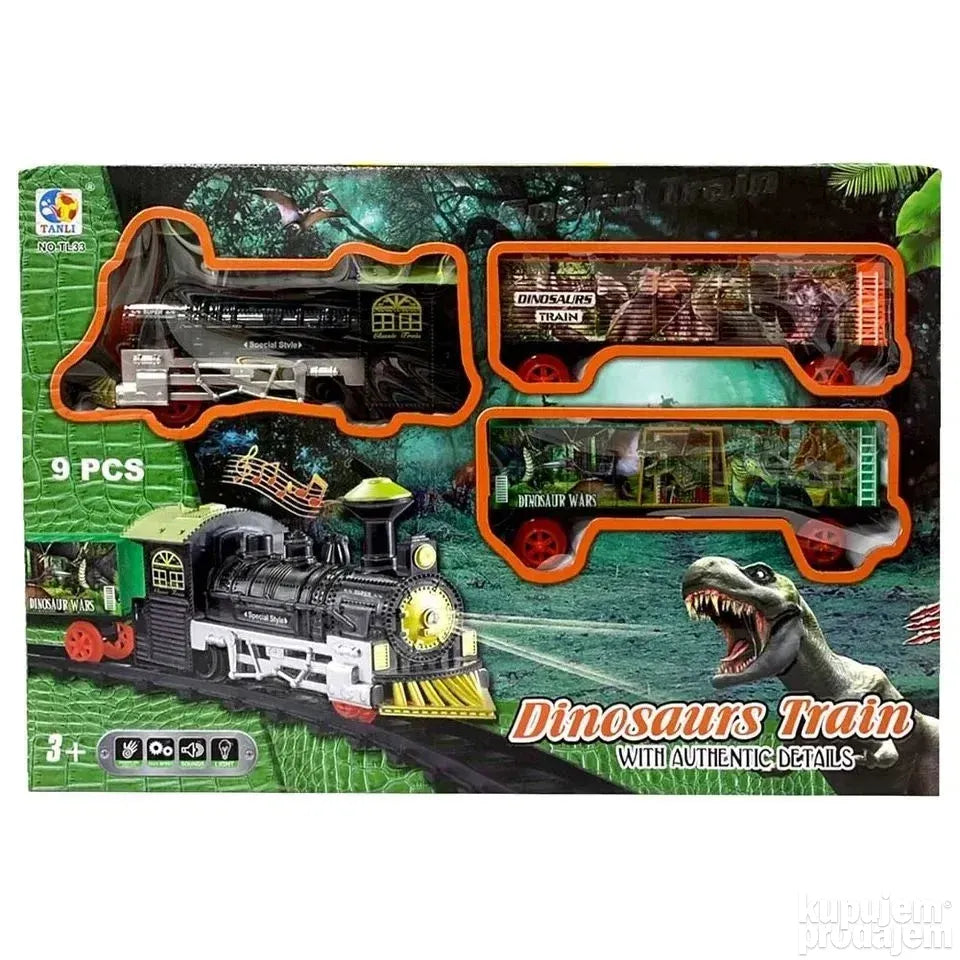 Vozić dinosaurusi, set od devet delova, 40 cm