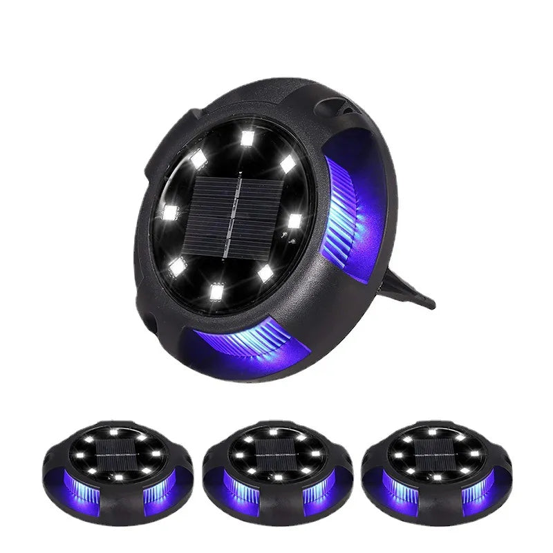 Solarne disk lampe sa 8 dioda i bočnim svetlom – 4 komada