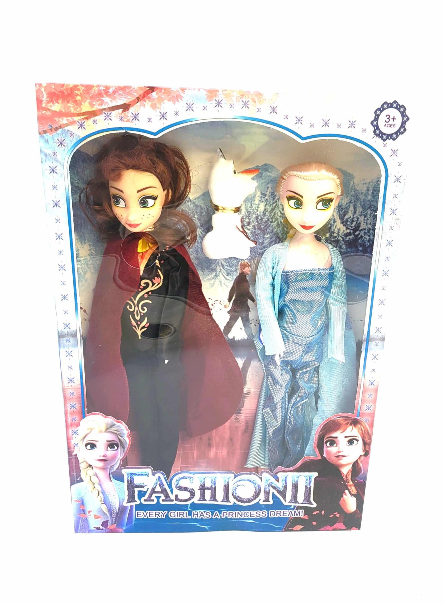Set od dve lutke princeze i figure drugara – 26 cm