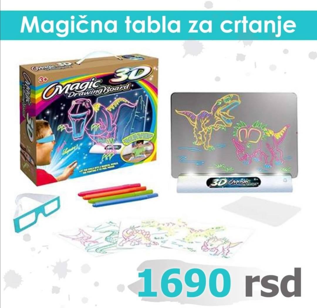 3D tabla za crtanje sa LED stalkom i naočarima