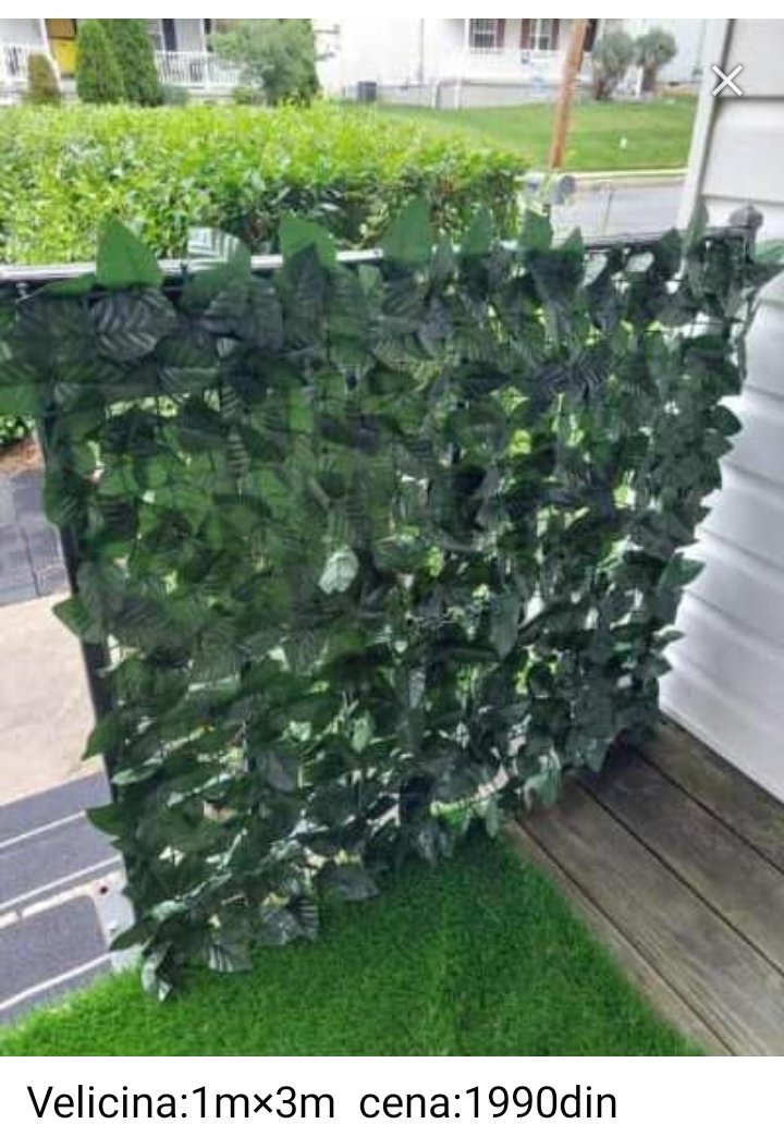 Veštačka živa ograda paravan 3 x 1 m – PVC zelenilo – slika 5