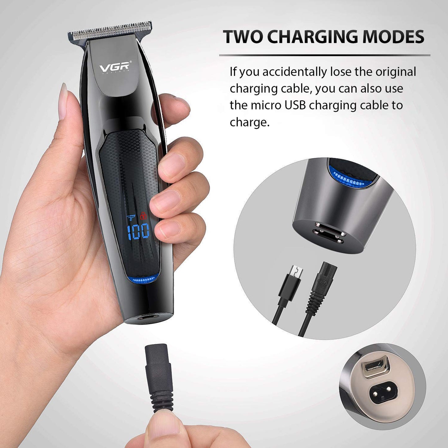VGR V-070 mašinica — 5 nastavaka, USB punjenje - slika 9