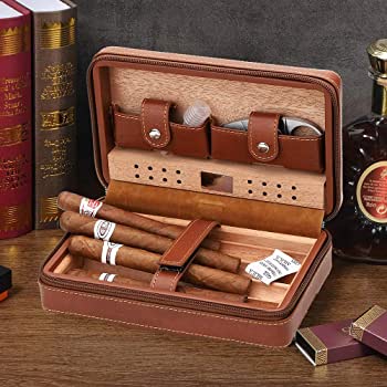Putni humidor od kože i kedrovine u dve boje