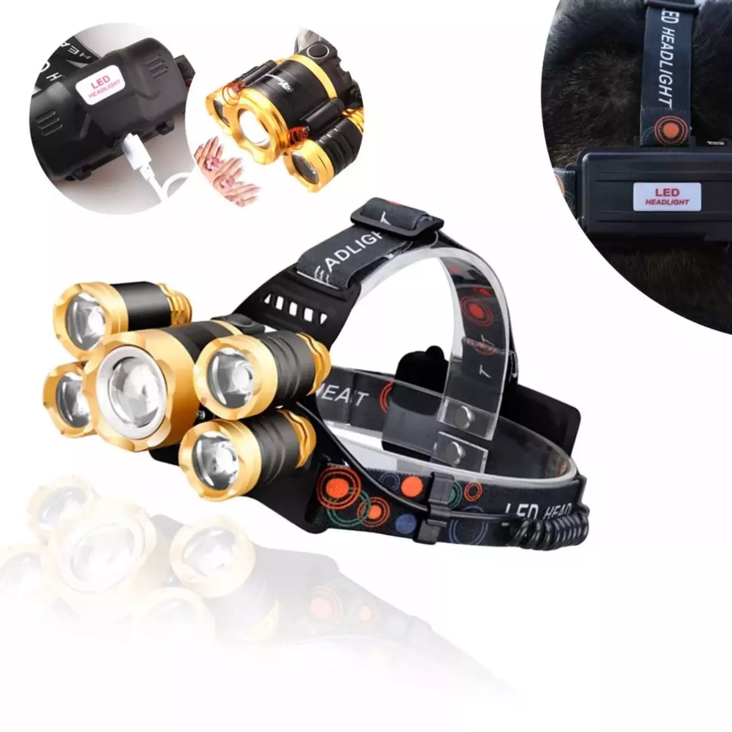 Čeona lampa sa 5 LED dioda, zoom i punjive baterije – slika 2