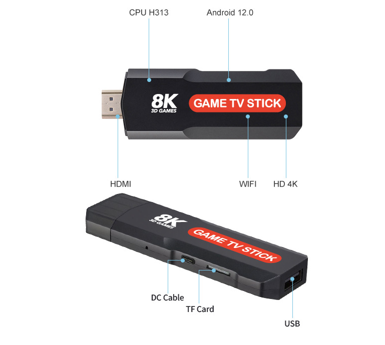 TV stick konzola sa dva bežična džojstika i HDMI – slika 6