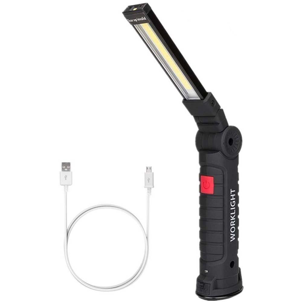 Radna LED lampa sa magnetom i kukom, 14 cm sklopljena