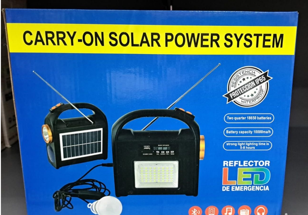 Prenosna solarna lampa sa FM radiom i dodatnom sijalicom – slika 4