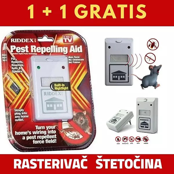Ultrazvučni rasterivač štetočina Ridex Plus, 2 komada