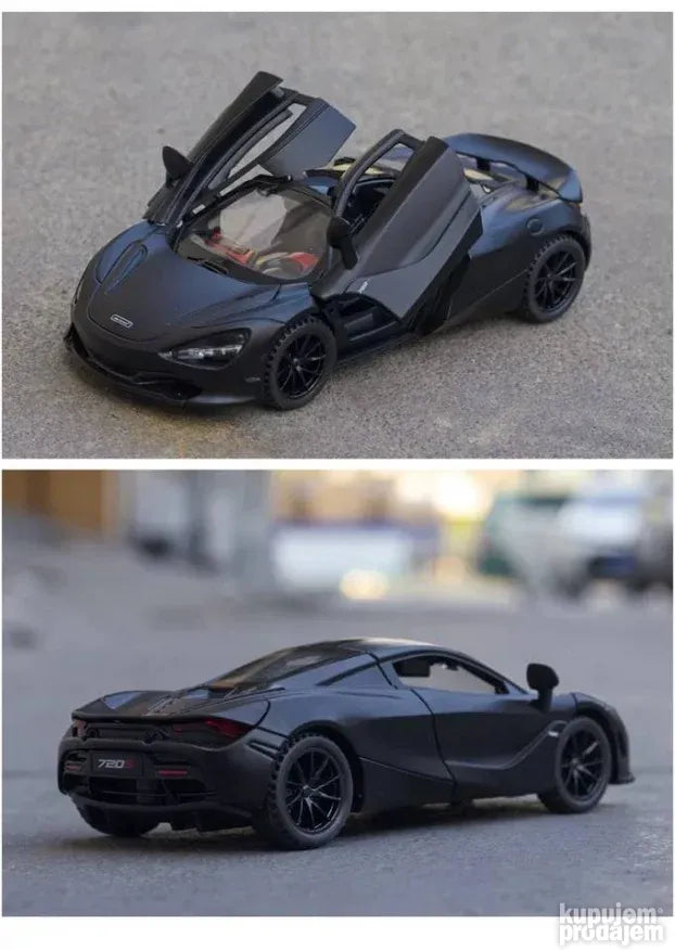 Metalni autić McLaren crni, dužina 15 cm, sa svetlima