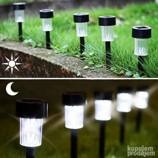 Solarne baštenske lampe, set od 10 komada, bele