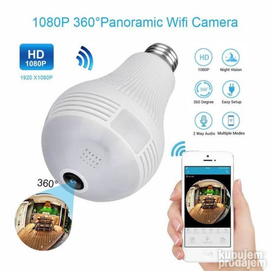 WiFi kamera sijalica 360 stepeni, Full HD