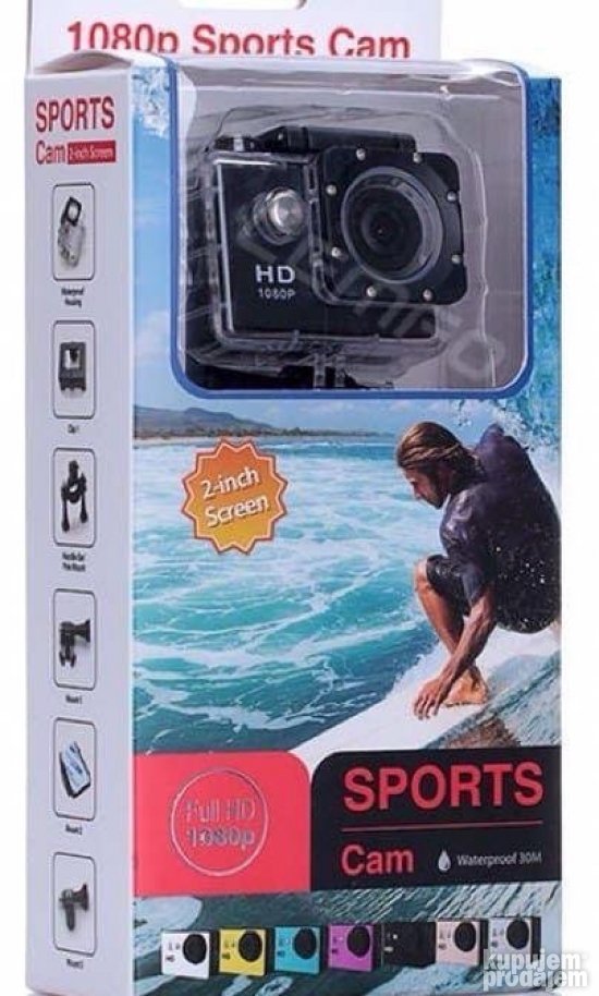 Sportska vodootporna kamera 1080p sa nosačima