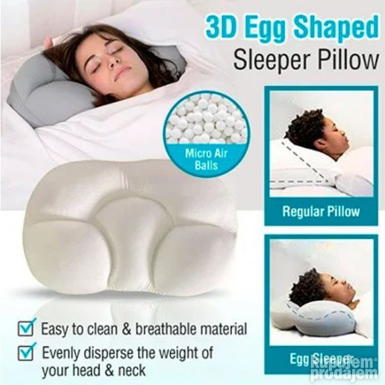 Jastuk Oblak Egg Sleeper sa punjenjem od mikrosfera