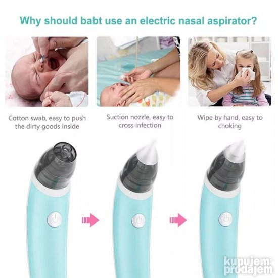 Nazalni aspirator za bebe sa punjivom baterijom