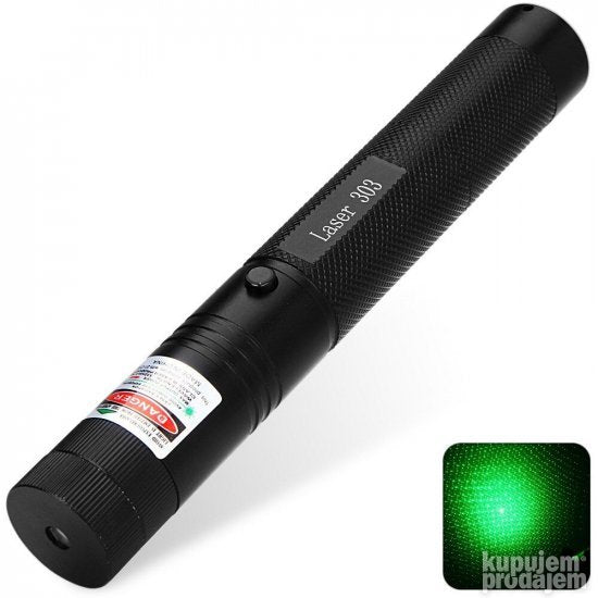 Zeleni laserski pokazivač AL-303 sa punjačem
