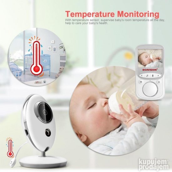 Bežični monitor za bebe sa ekranom 2,4 inča