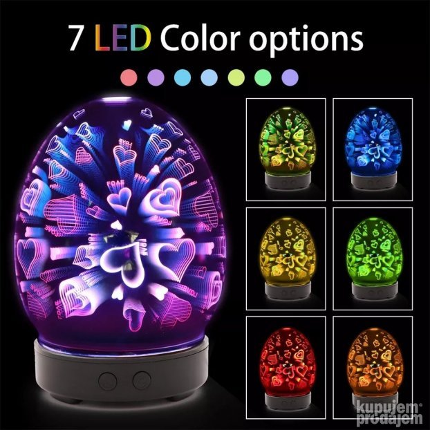 Ovlaživač vazduha i aroma difuzer 100 ml sa LED lampom