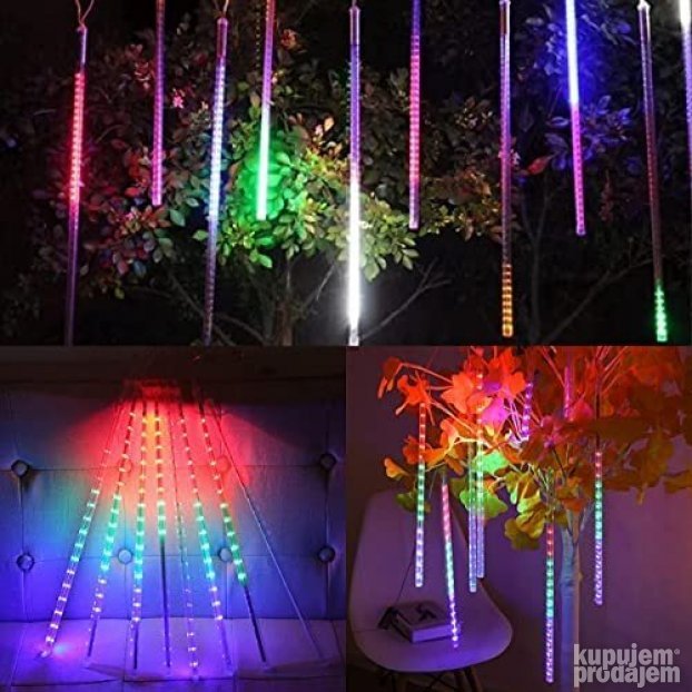 LED meteorska kiša, osam štapića po 50 cm