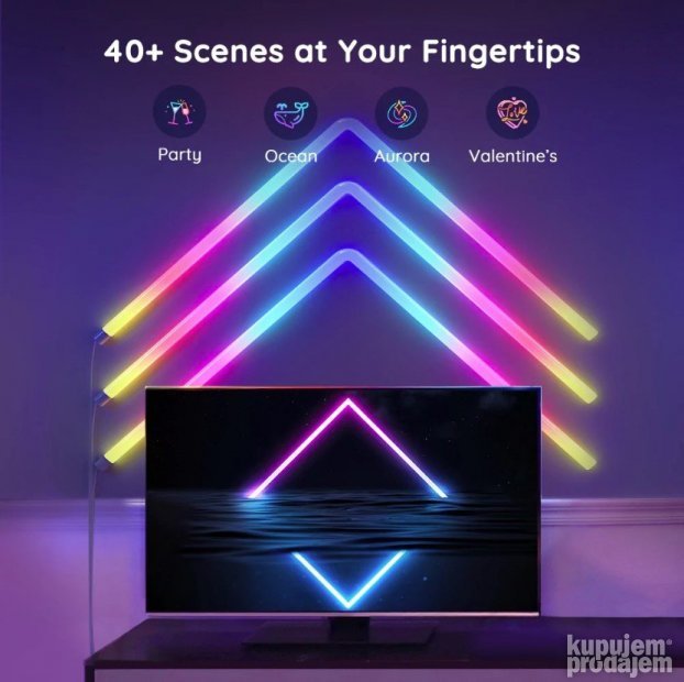 RGB LED zidne šipke, 6 segmenata i 180 cm ukupno