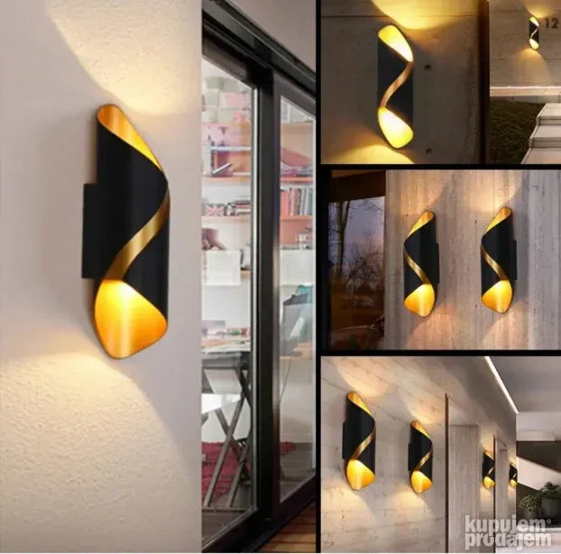 LED zidna lampa spiralnog oblika sa zaštitom IP65
