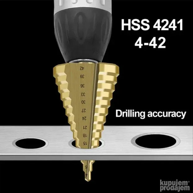Stepenasta burgija za metal 4–42 mm – HSS