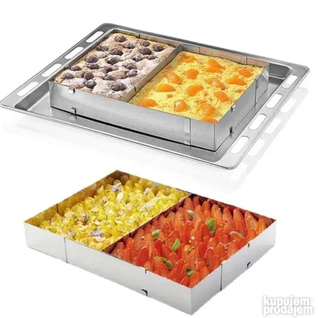 Podesivi pravougaoni kalup za torte od nerđajućeg čelika