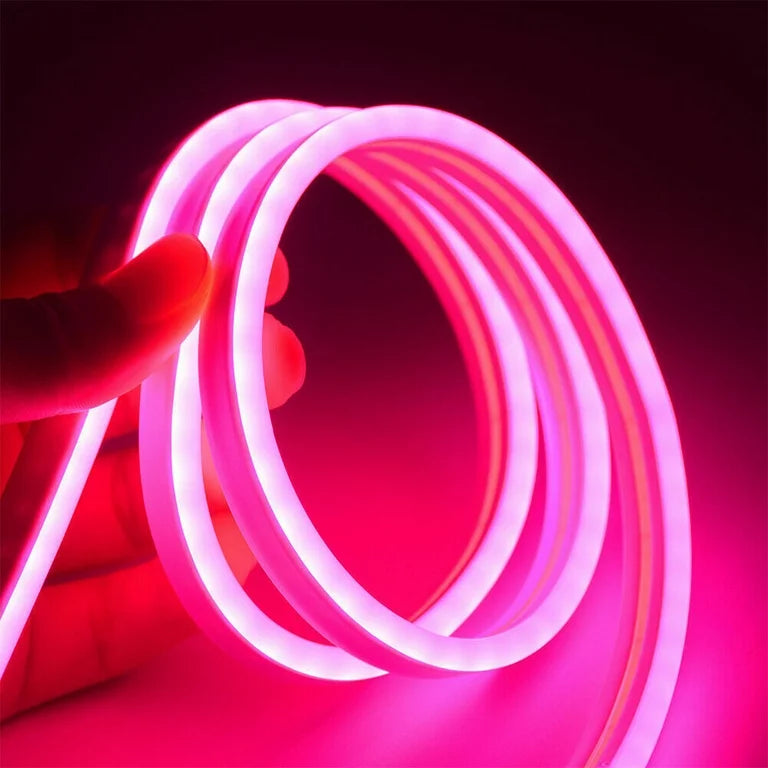 Neon LED traka 5 m pink, IP65, DC 12V