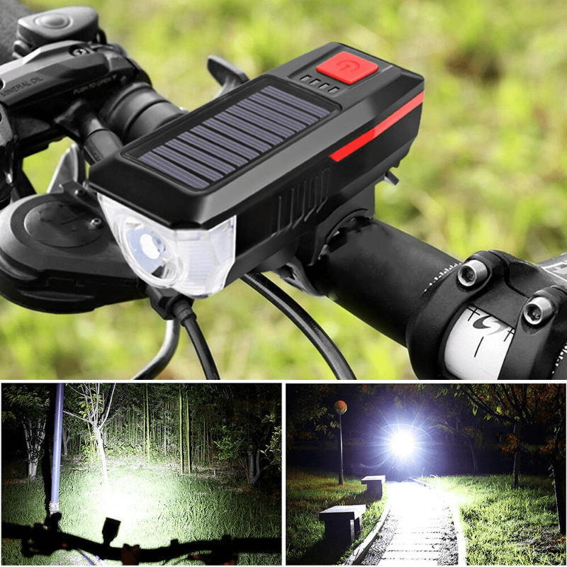 Solarna LED lampa za bicikl sa sirenom od 120 dB