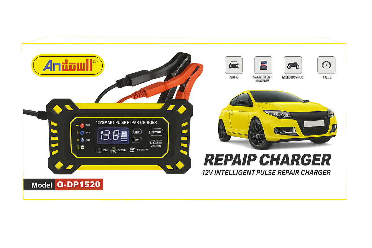 Pametni punjač za auto akumulator 12V sa digitalnim displejom