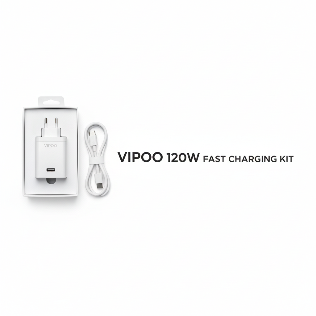 VIPOO 120W Fast Charging Kit - USB-C Punjač + Kabl 1000mm