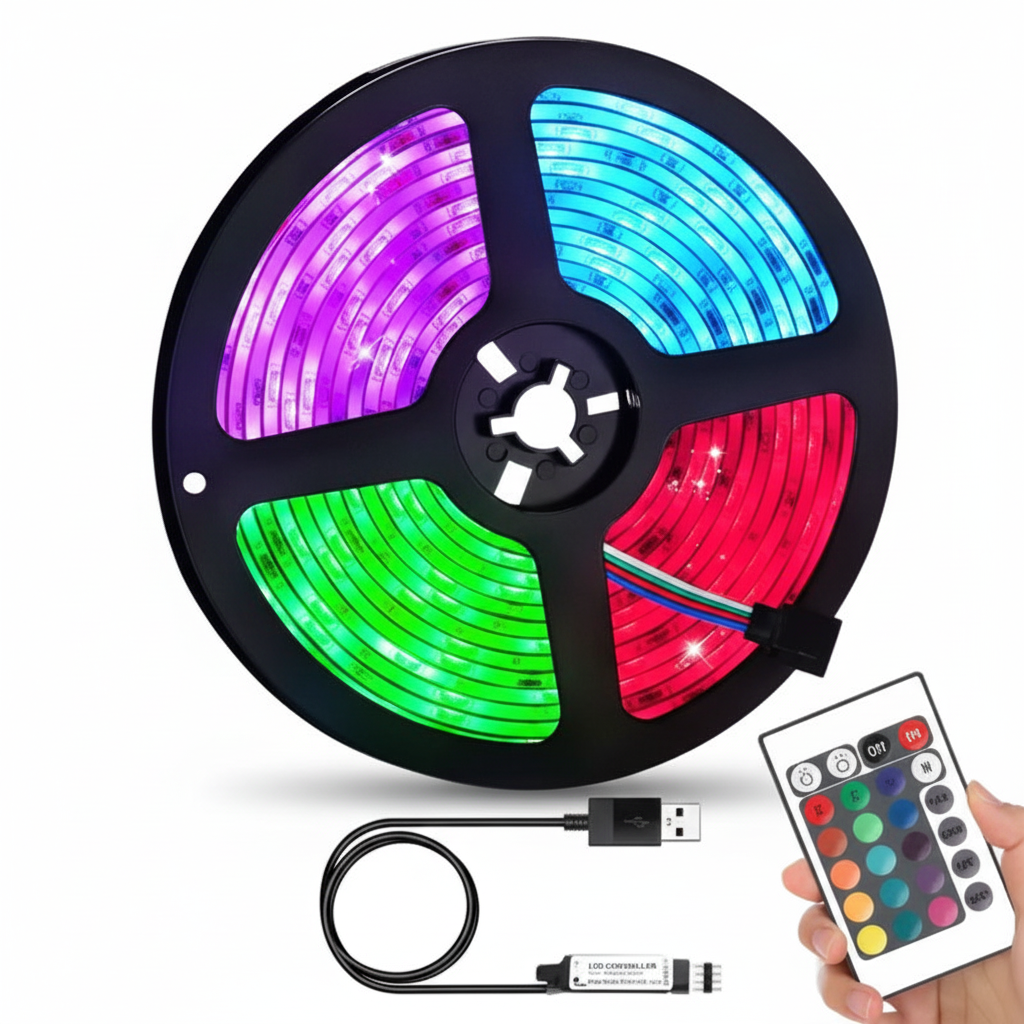 LED RGB Traka USB | Daljinski Upravljac | Ambijentalno Svetlo | 5m