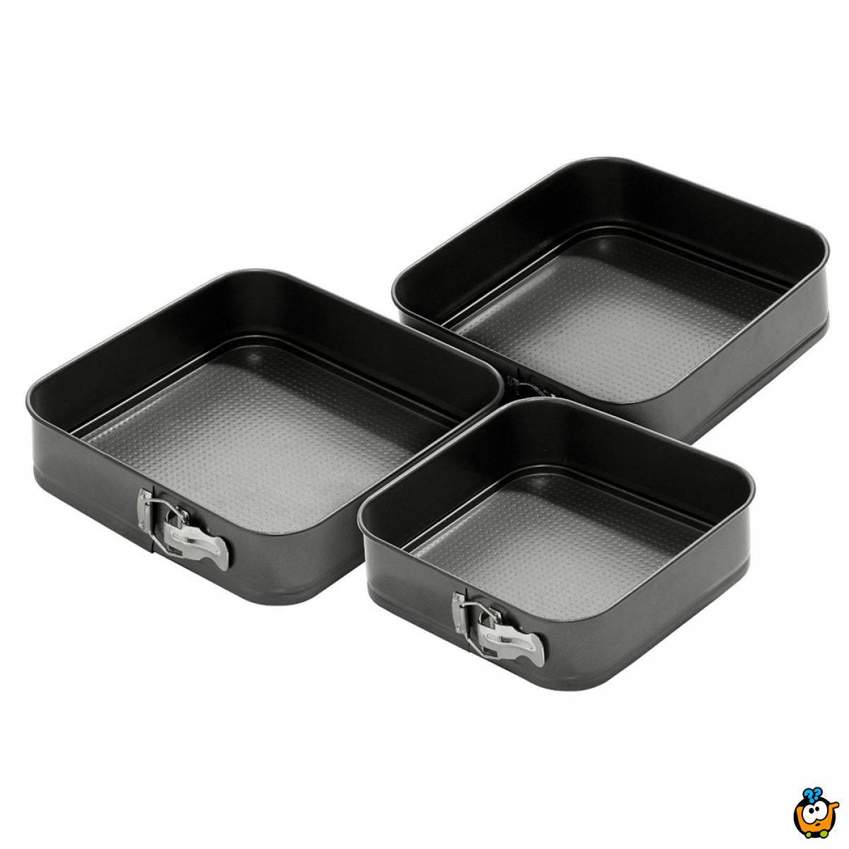 Četvrtasti kalupi za torte set 3 kom — 22, 24 i 26 cm - slika 3