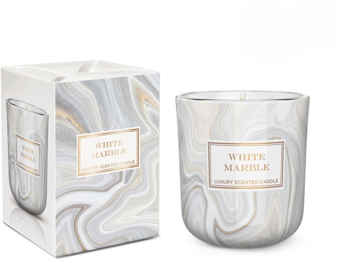 Luksuzna sveća White Marble — gori do 35 h - slika 1