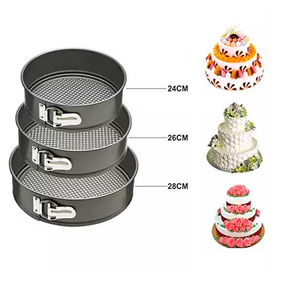 Kalupi za torte set 3 kom — 24, 26 i 28 cm - slika 2