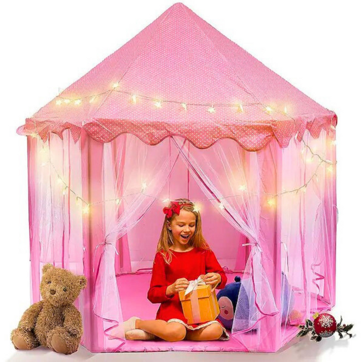 Šator zamak za princeze 140x135 cm sa lampicama i torbom