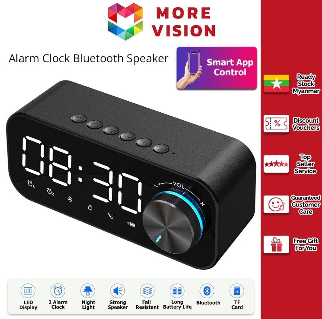 Bluetooth radio budilnik — zvučnik 5 W, punjiv - slika 2
