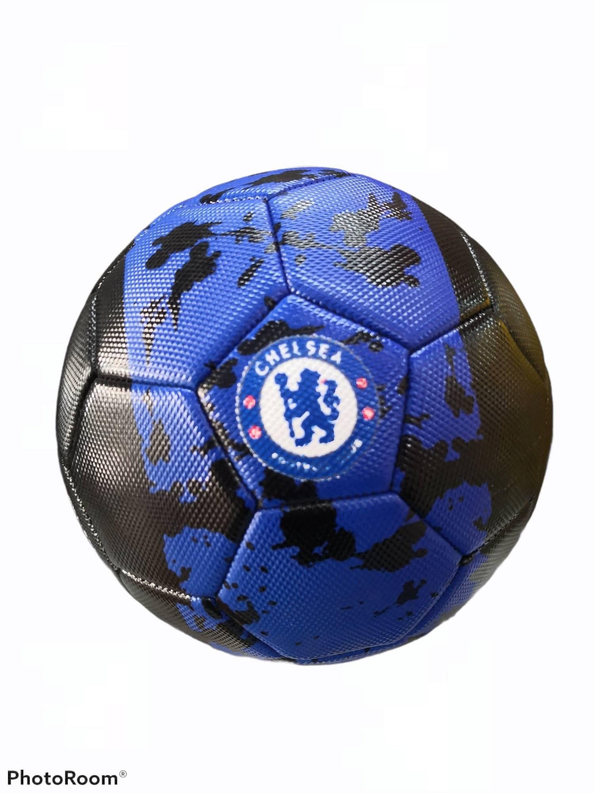 Kožna fudbalska lopta crno plava standardnih dimenzija