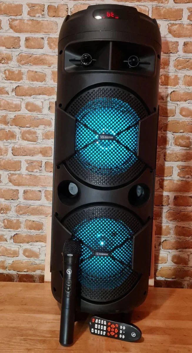 Karaoke zvučnik 400W sa dve membrane od 8 inča i mikrofonom – slika 2
