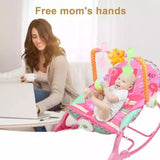 Njihalica i stolica za bebe roze sa vibracijama