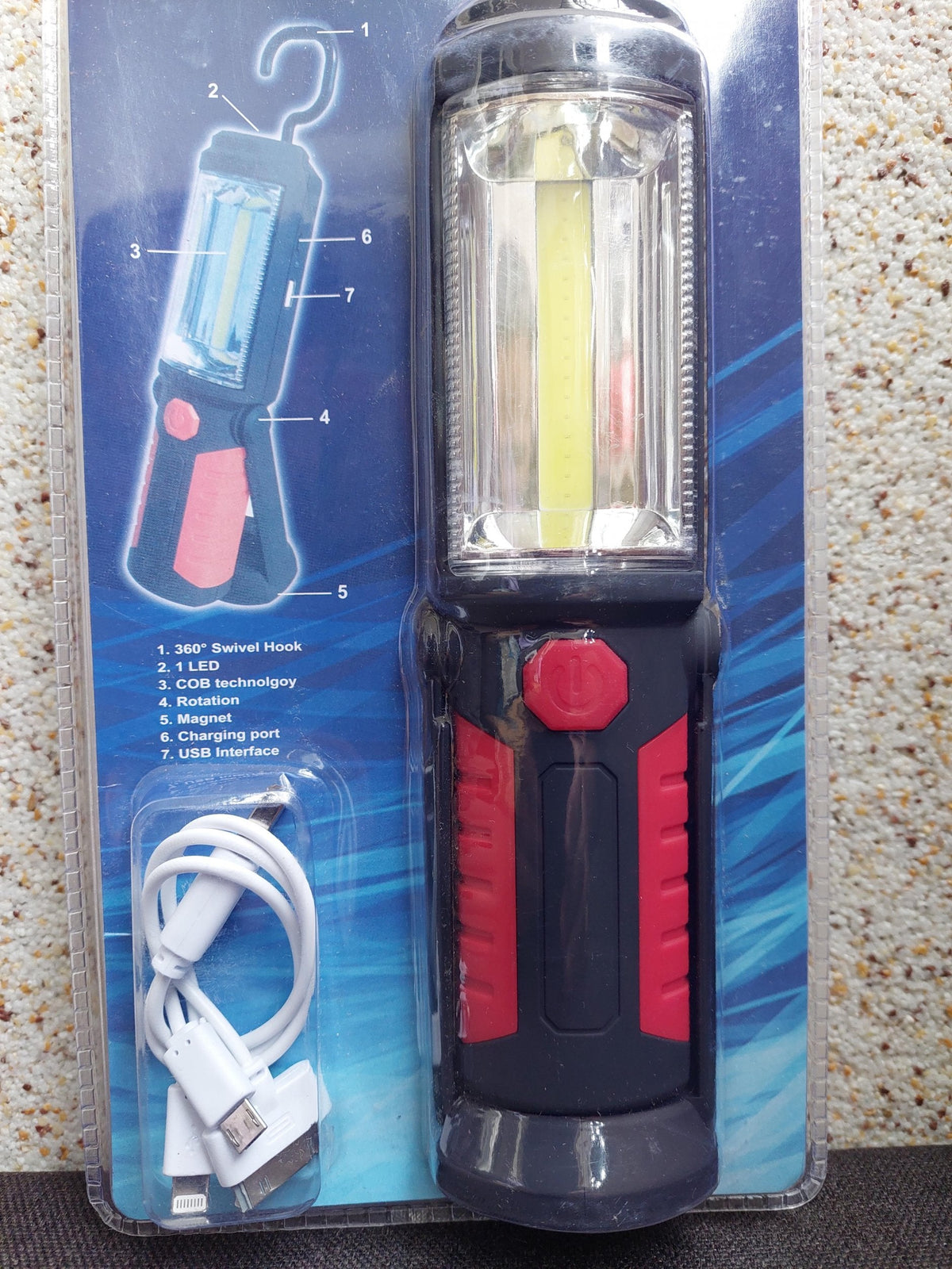Punjiva COB radna lampa 23 cm sa magnetom i kukom