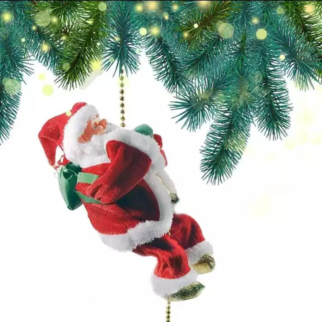 Muzička figura Deda Mraza koji se penje 26 cm