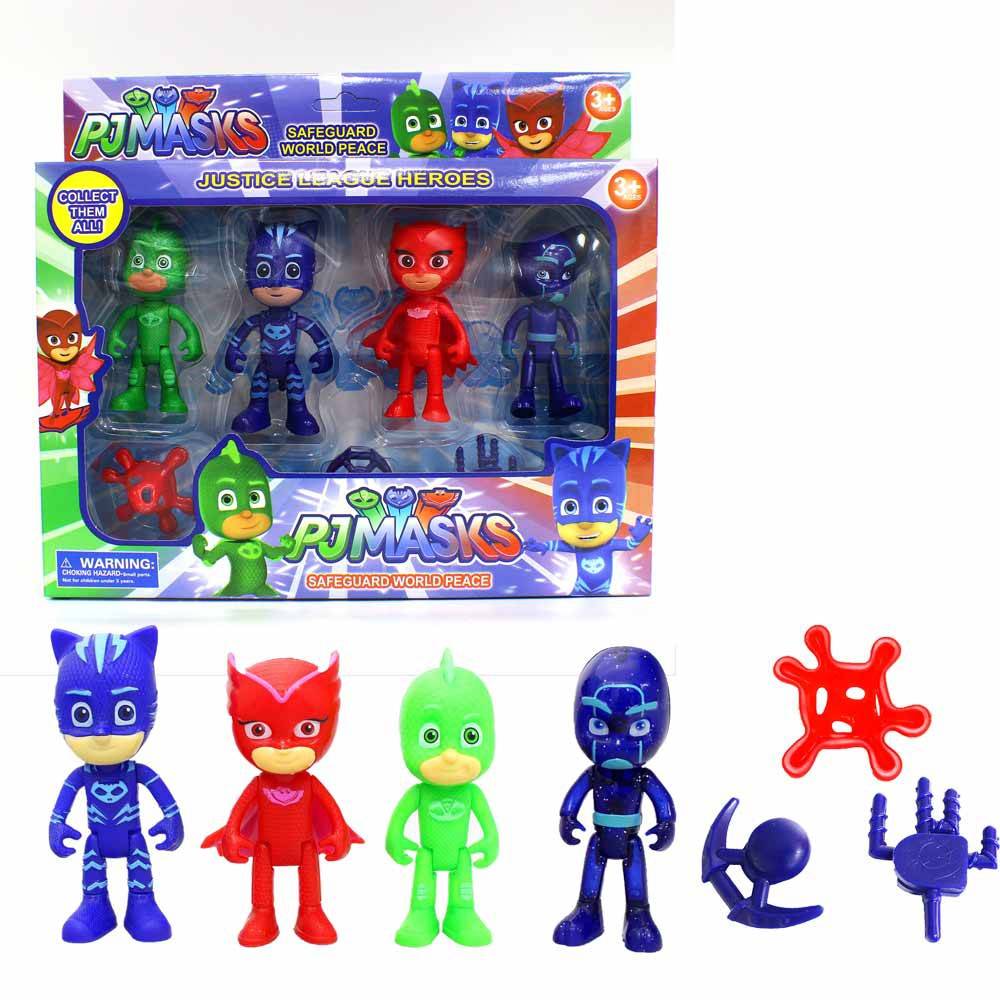 PJ Masks set, četiri figure sa opremom, do 10 cm