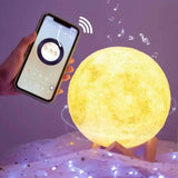 Lampa mesec 15 cm na dodir sa drvenim postoljem