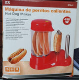 Priprema hot doga uz paru i dva grejna ražnjića