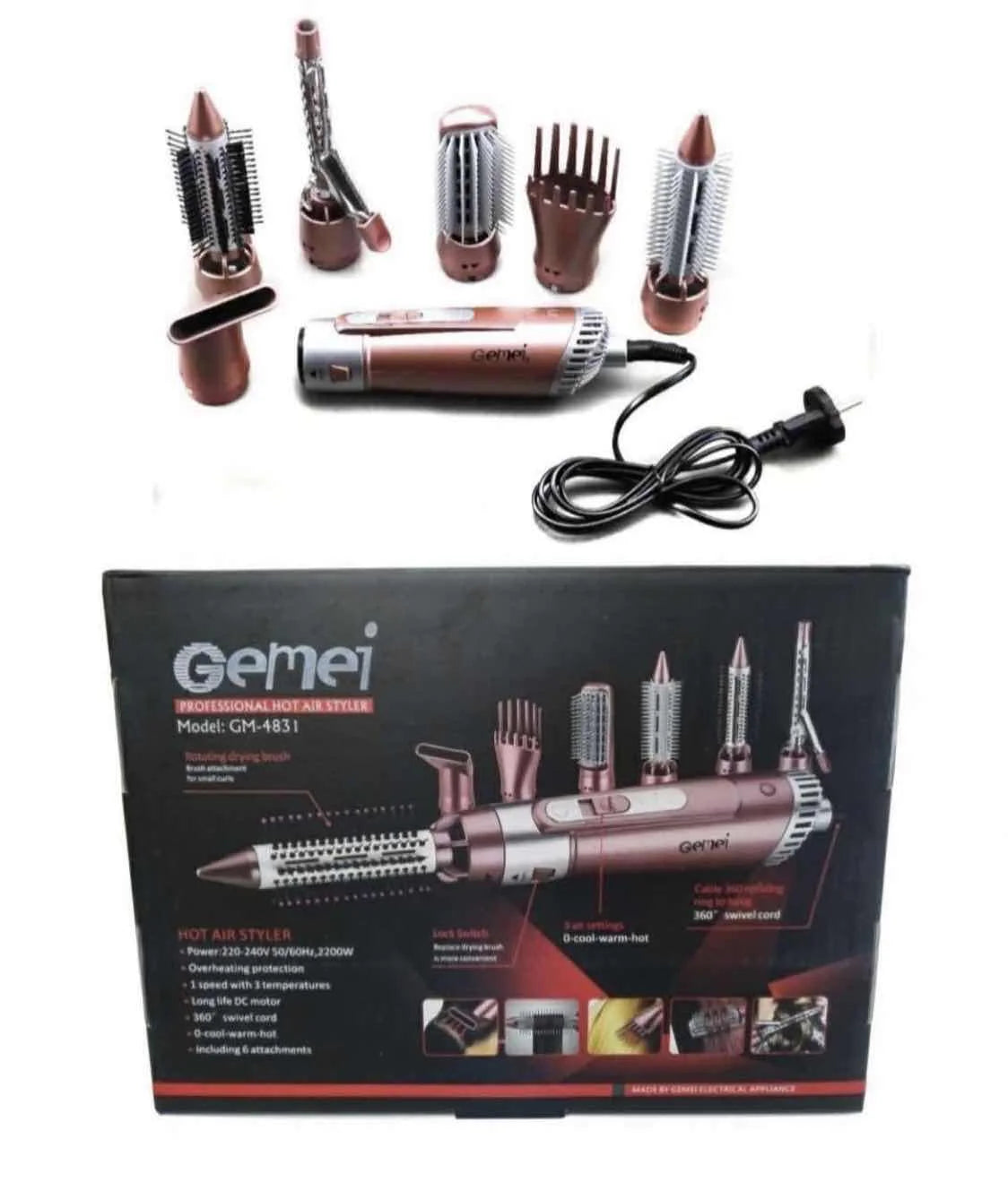 Gemei stajler 7 u 1 — podesiva temperatura - slika 1