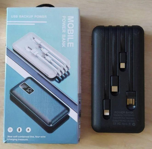 Power bank 10000 mAh sa 4 ugrađena kabla