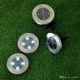 Solarne disk lampe 4 komada sa nosačima za zemlju