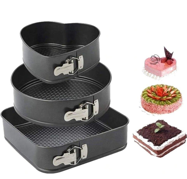 Set kalupa za torte 3 u 1: kvadrat, krug i srce
