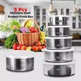 Set od 5 inox posuda sa poklopcima, od 10 do 18 cm